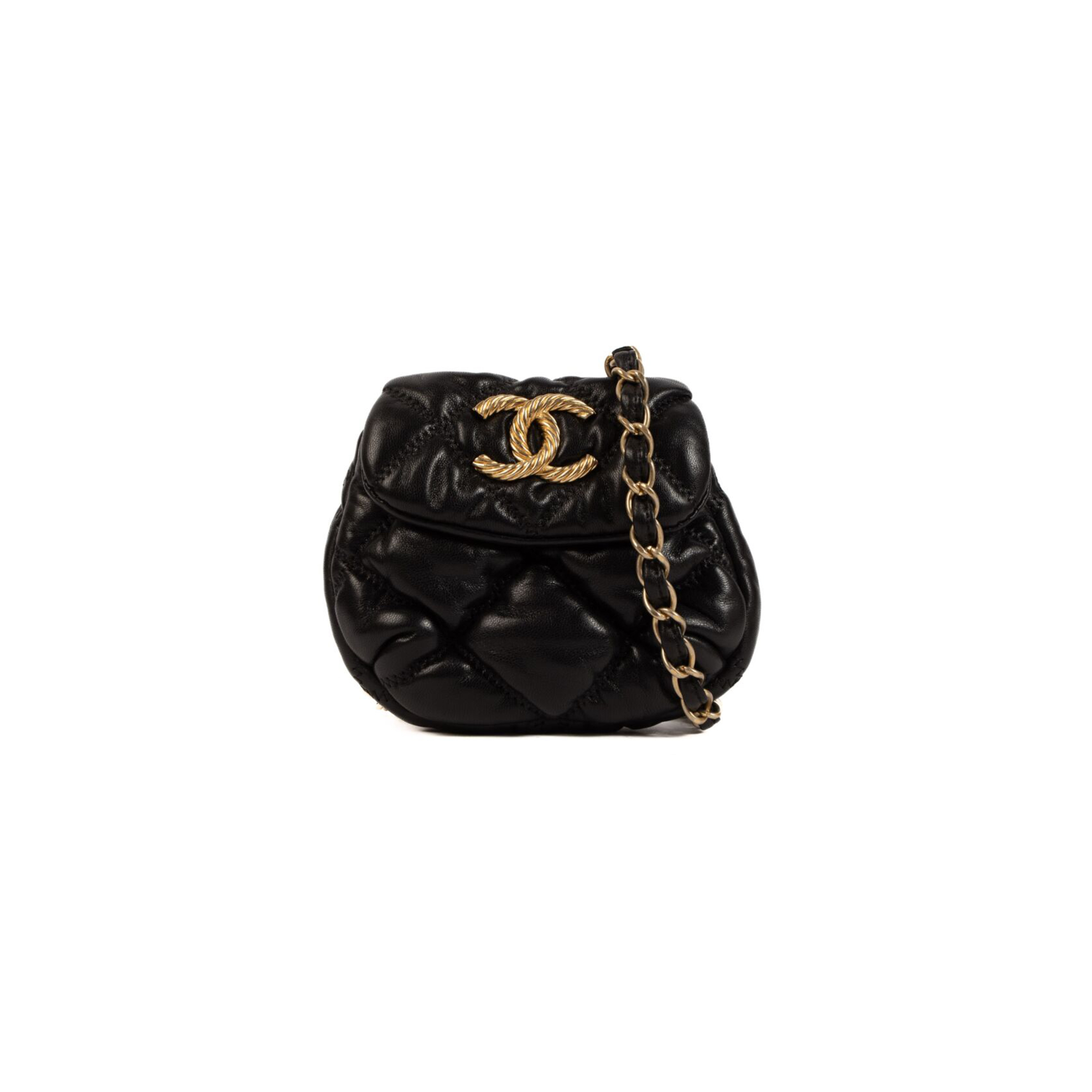 Ch**el black mini quilted bubble crossbody bag (14*11*5cm)